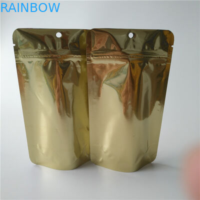 Logo Niestandardowe stand up Coffee Woreczki, Gold Metalic Ziplock Food Packaging Bags
