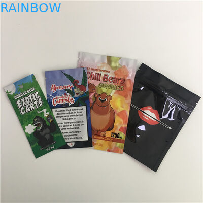 Druk wklęsły Stand Up Pouch 100MG CBD Edibles THC Gummies Bear Candy Ziplock