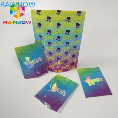 Odporne na wilgoć Torby na etui z zamkiem błyskawicznym RUNTZ Kolorowe Mylar Laser Hologram Zip Lock