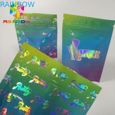 Odporne na wilgoć Torby na etui z zamkiem błyskawicznym RUNTZ Kolorowe Mylar Laser Hologram Zip Lock