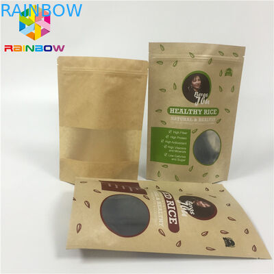 Kraft Paper Ziplock Stand Up Pouches Folia aluminiowa Self Stand Odporność na wilgoć do orzechów Snack