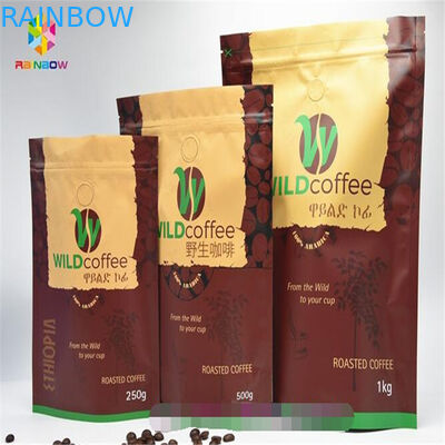 Resealable Aluminiowa folia Stand Up Zipper Pouch, z nadrukiem torby Ziplock z zaworem