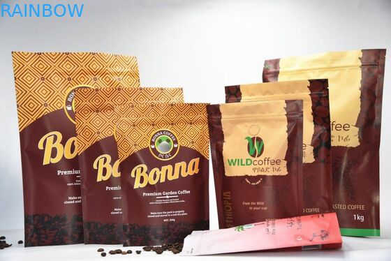 Resealable Aluminiowa folia Stand Up Zipper Pouch, z nadrukiem torby Ziplock z zaworem