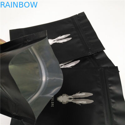 Matowe czarne folie do pakowania żywności Stand Up Coffee Bags Niestandardowe logo z suwakiem