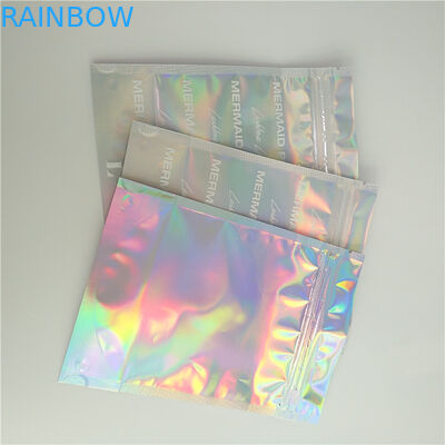 Stand Up Torby holograficzne z przednim przezroczystym i tylnym efektem holograficznym dla rzęs Comestic Packaging