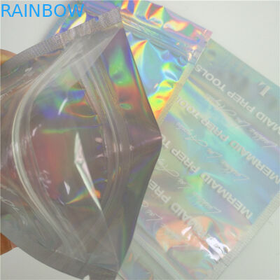 Stand Up Torby holograficzne z przednim przezroczystym i tylnym efektem holograficznym dla rzęs Comestic Packaging