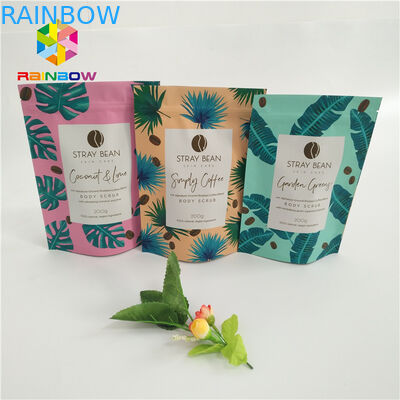 palstic zipper laminowane torby do kawy zwykły biały stand up etui z ziplock wycięcia z łezkami opakowanie do 500g 1 kg 3 kg