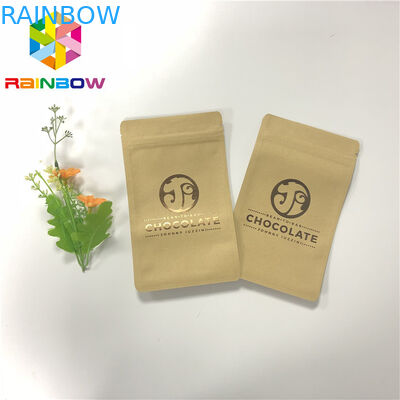 Drukowanie UV Trzy strony Sealed Zipper Craft Torby papierowe do pakowania czekolady