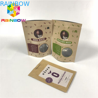 Woreczki papierowe laminowane z folii aluminiowej Doypack Kraft do pakowania ryżu Peeling ciała