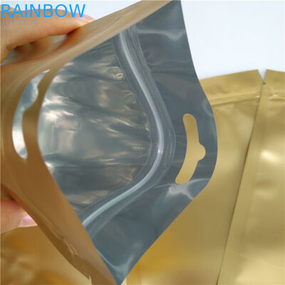 Top Zipper Stand Up Pouch Bags Laminowany materiał z Euro / Round Hanging Hole