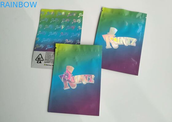 Mylar Hologram Folia aluminiowa Stand Up Pouch Runtz Bag 100 mikronów grubości do żywności
