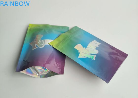Woreczki foliowe odporne na wilgoć Opakowania Bezbarwne ciasteczka holograficzne z zamkiem błyskawicznym