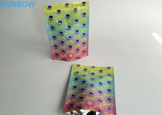 Runtz Mylar folia aluminiowa Stand Up Pouch, wklęsłodruk z plastikowym zamkiem