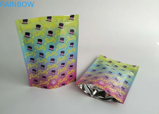 Runtz Mylar folia aluminiowa Stand Up Pouch, wklęsłodruk z plastikowym zamkiem