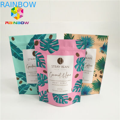 Folia aluminiowa Stań w torebkach z kawą, plastikowe torby Ziplock z nacięciami