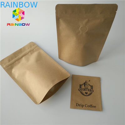 Eco-Friendly Food Paper Packaging Opakowanie termiczne Ziplock Valve For Coffee Bean