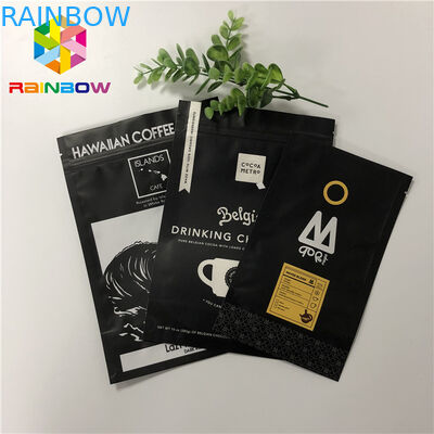 Matt Black 200g Folia aluminiowa Stand Up Pouch Zip Lock Torba na kawę Druk wklęsły