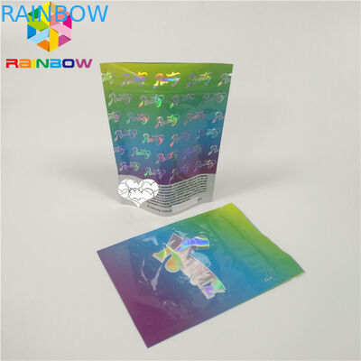 Plastikowa torba kosmetyczna Hologram Mylar Zipper CMYK Kolor z przezroczystym oknem