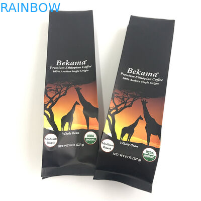 Dostosowane torby pokrowiec z zamkiem błyskawicznym Klin boczny Opakowanie kawy CYMK Kolor