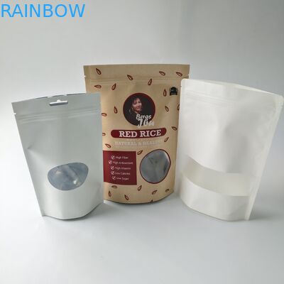Stand Up Pouches Paper Box Packaging Food Grade With Clear Rectangular / Oval Window