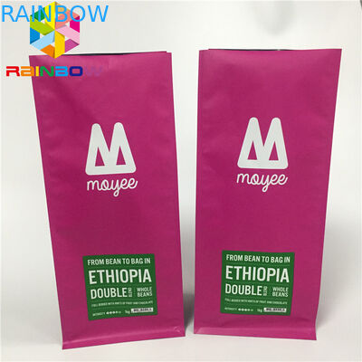 Opakowanie z folii aluminiowej, Stand Up Coffee Bags Flat Bottom With Valve