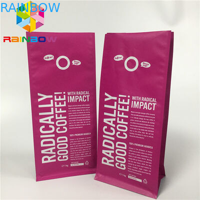 Opakowanie z folii aluminiowej, Stand Up Coffee Bags Flat Bottom With Valve