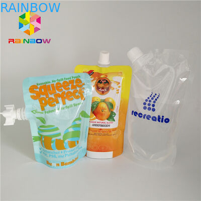 Plastikowe napoje płynne wylewki torby, napoje owocowe sok Stand Up woreczki z nakrętką