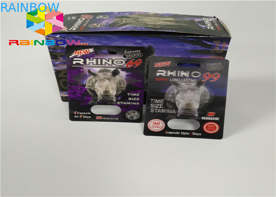 Plastikowa butelka Blister Włóż kartę Male Enhancement Pills 3d Pakowanie z kart / Display Box