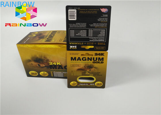 Plastikowa butelka Blister Włóż kartę Male Enhancement Pills 3d Pakowanie z kart / Display Box