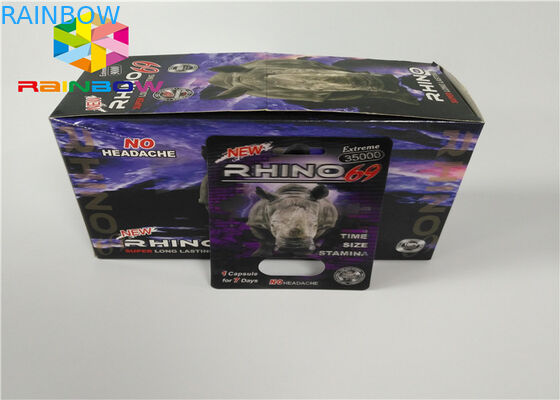 Plastikowa butelka Blister Włóż kartę Male Enhancement Pills 3d Pakowanie z kart / Display Box