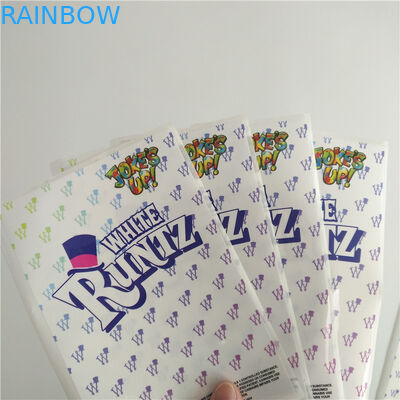 Dostosowane etykiety Drukowane folie termokurczliwe Białe Naklejki papierowe Runtz Mylar Druk wklęsły