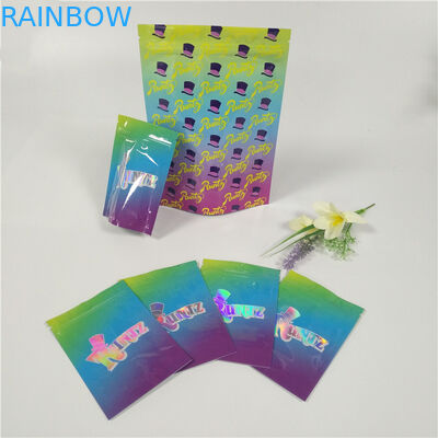 Plastikowe Hologram Shiny Resealable Stand Up Pouches Ziplock Runtz Bags Smell Proof