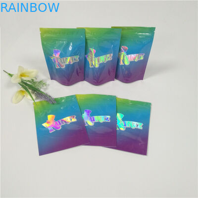 Plastikowe Hologram Shiny Resealable Stand Up Pouches Ziplock Runtz Bags Smell Proof