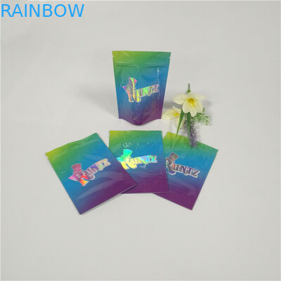 Runtz Mylar Weed Folia Pouch Torby do pakowania Niestandardowe pakiety żetonów Wytrzymałe