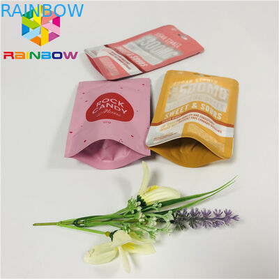 FDA Mylar Stand Up Zipper Pouch, Ziplock Sealed Plastic Bags Z Hang Hole