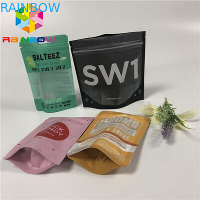 FDA Mylar Stand Up Zipper Pouch, Ziplock Sealed Plastic Bags Z Hang Hole