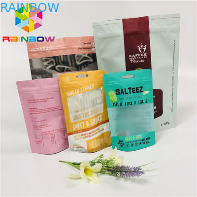 Opakowania z matowej torebki herbacianej Stand Up Bag z folii aluminiowej z zamkiem błyskawicznym / nacięciem