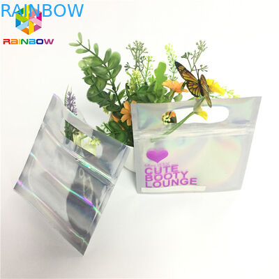 Etui foliowe z nadrukiem cyfrowym Opakowanie z przezroczystym hologramem z zamkiem błyskawicznym do próbki kosmetycznej