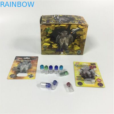 Mini Plastik PS Butelka Blister Opakowanie Opakowanie Rhino 69 Pills Pojemnik w kształcie kapsułki