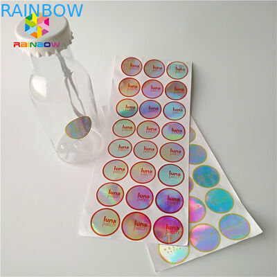 Nadruk samoprzylepny termokurczliwy Custom Reflection Etykieta Rainbow Holograficzny