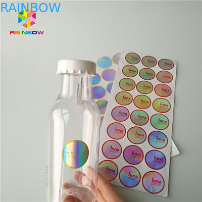 Nadruk samoprzylepny termokurczliwy Custom Reflection Etykieta Rainbow Holograficzny
