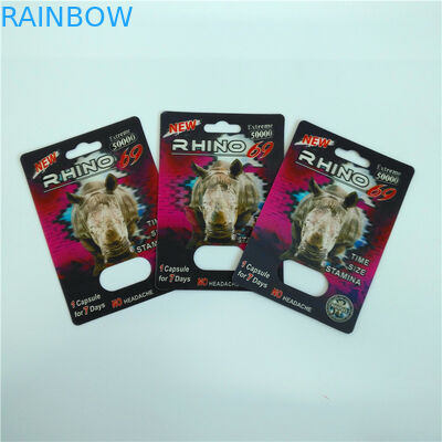 Slajd Opakowanie Blister Opakowanie Wstaw Kartę Męskie Pigułki Wzmacniające Opakowania Kart 3D