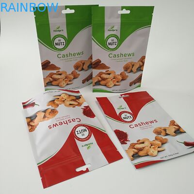 Folia Stand Up Snack Bag Packaging Zipper Plastic Cashew Nut Pack Custom Printed