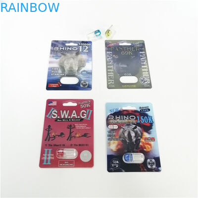 Papier powlekany Opakowanie typu blister Opakowanie z nadrukiem 3D Effect Rhino 69 Pill kapsułek