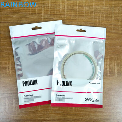 Ziplock Kabel USB Woreczki plastikowe Opakowania do wielokrotnego zamykania Torby na telefon komórkowy z uchwytem