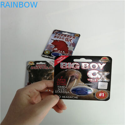 Male Enhancement Pills Blister Card Packing Custom Printed Rhino 69 Sex Pill 3D Card