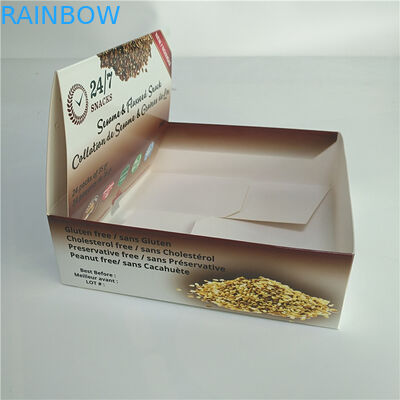 Kraft Paper Box Packaging Falisty detal Counter Lip Balm Whey Protein Bar Type
