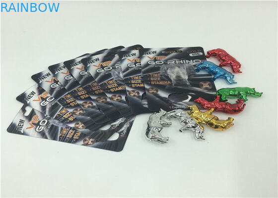 FDA / SGS Karta opakowania Rhino Blister Niestandardowy kolor dla męskich pigułek płciowych