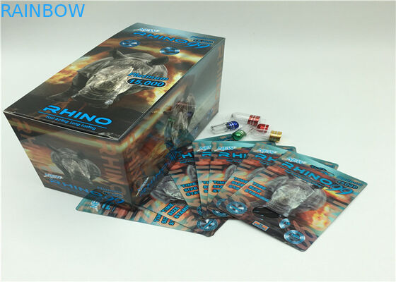 Gold 69K Rhino Powder Capsule Blister Opakowanie 3D Card Z Plastikową Osłoną