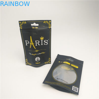 Przezroczyste okienko Stand Up Pouch Zapachowe opakowanie CBD z zamkiem zabezpieczającym przed dziećmi